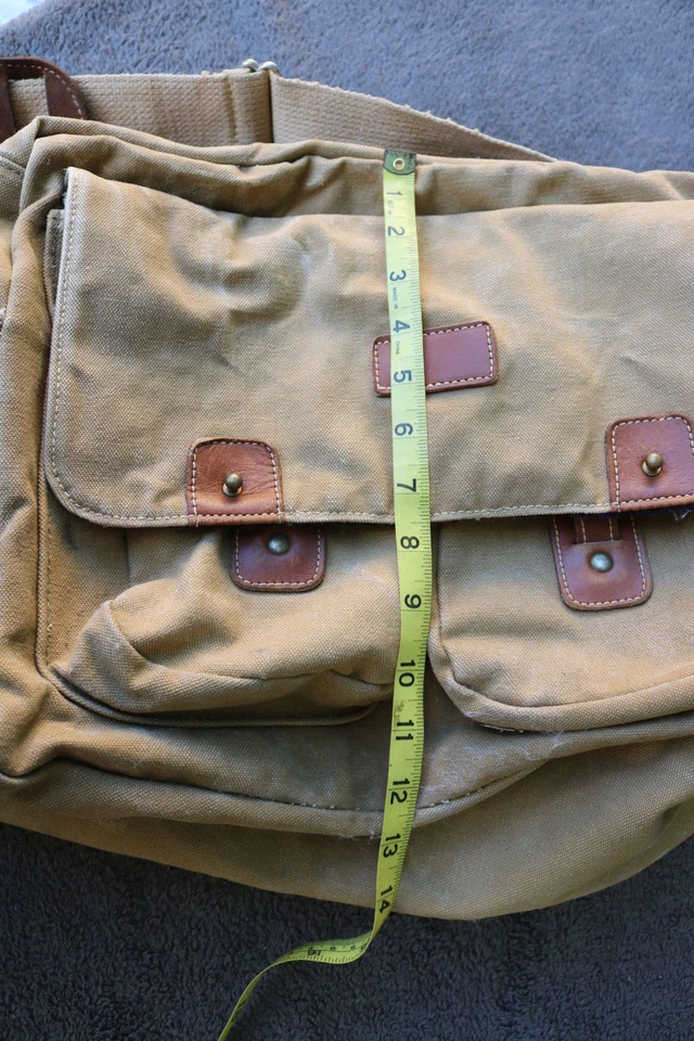 YORK сумка желтовато-коричневый пакет STEAM ретро винтажный кожаный утка холст клетку латуни Snap HW - Изображение 4 из 4