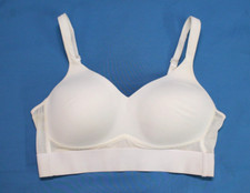 RHONDA SHEAR 0021 White NYLON Wireless MESH BACK Lightly Padded MOLDED CUP BRA L