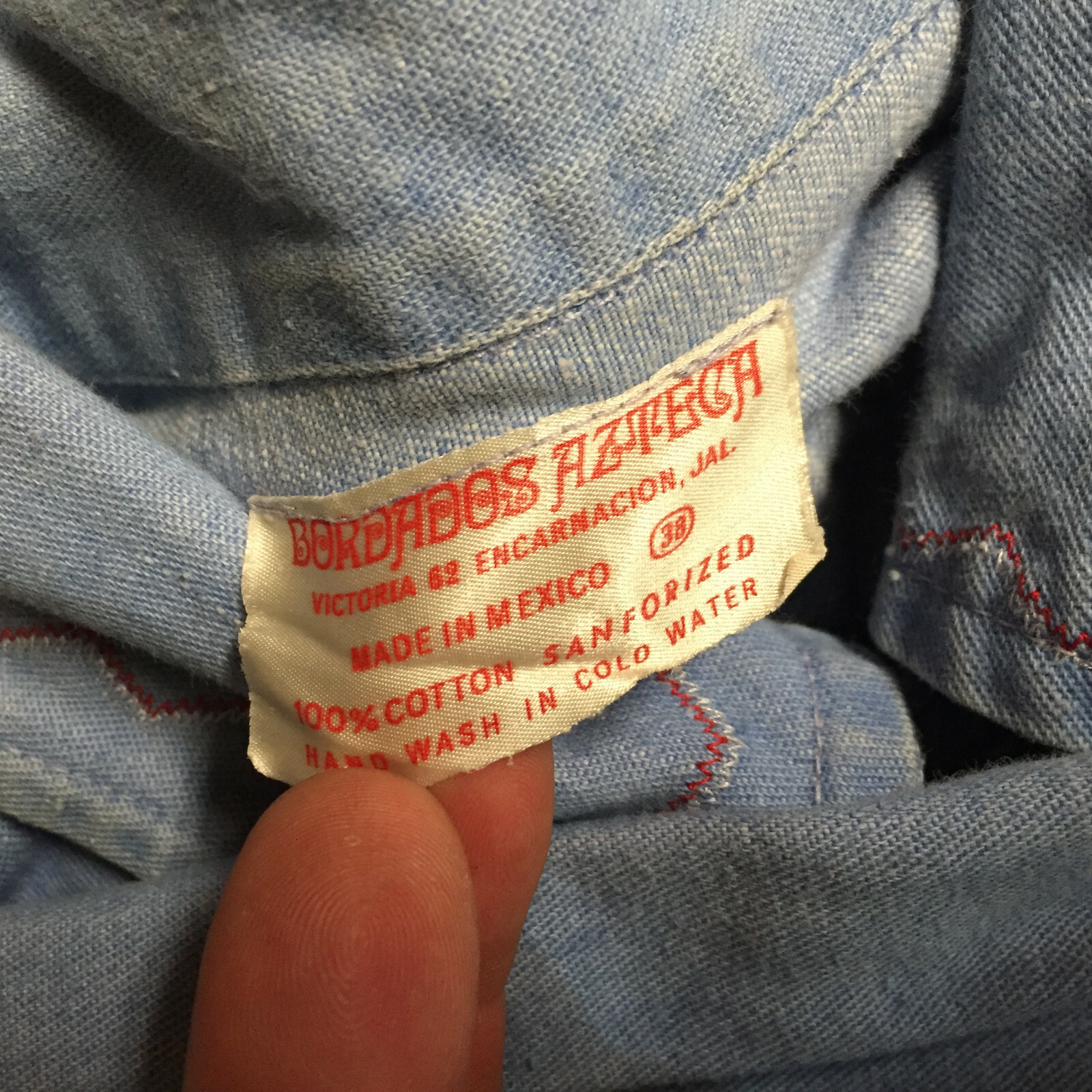 Vintage 50s 60s Womens Denim Jean Sanforized Embroidered Coat Jacket Shirt Hippy image 8