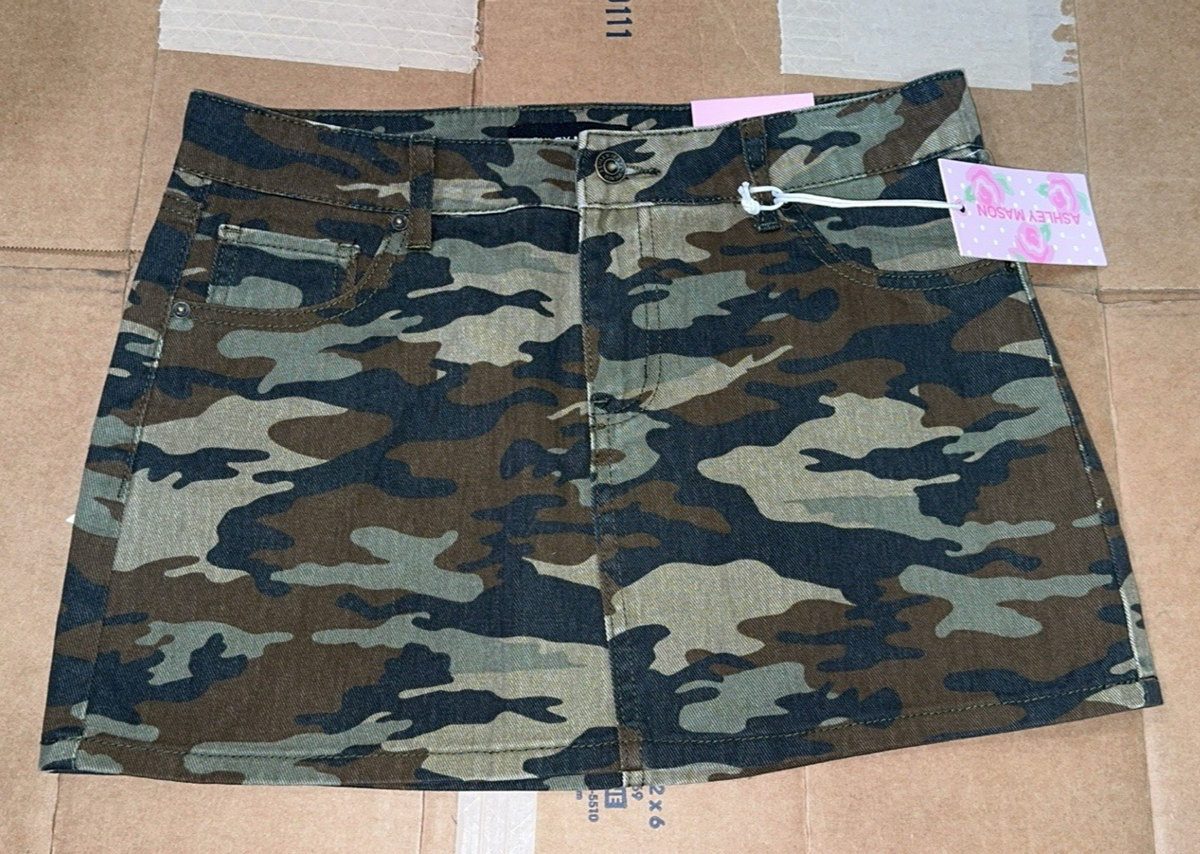 Split Skirt Jersey Skirt Camo Sixth June Camo Mini Skirt In Green