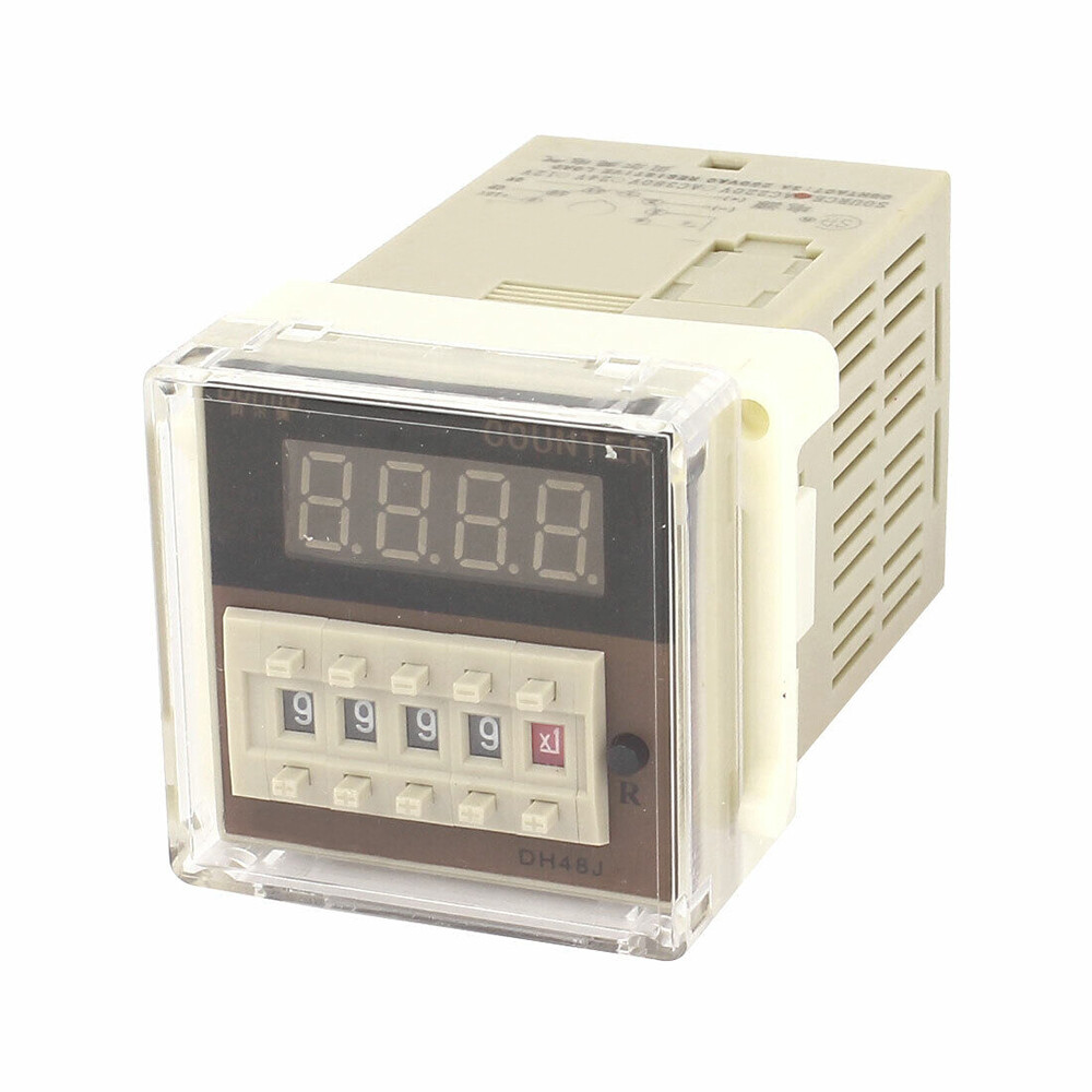 DH48J Digital Counter Relay - 110V AC Count Up Timer (1-999900 Range)