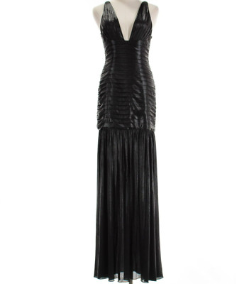 Retrofete NWT Elsa Sleeveless V-Neck Maxi Dress Size Large in Metallic Black