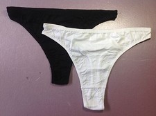 Women Panties,Thongs 2 Pairs Lot,Size XL Black White 100 Cotton Bangladesh Made