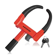 Trailer Wheel Clamp Lock - Max 10" Tire Width Anti Theft Tire Boat Red / Black
