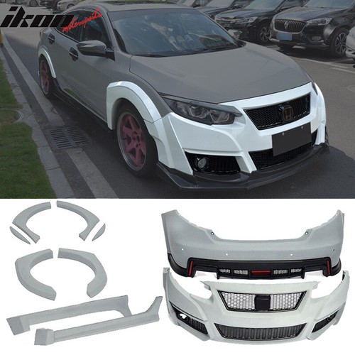 Fits 16-18 Honda Civic Type R Front Rear Bumper Cover Side Skirts ...