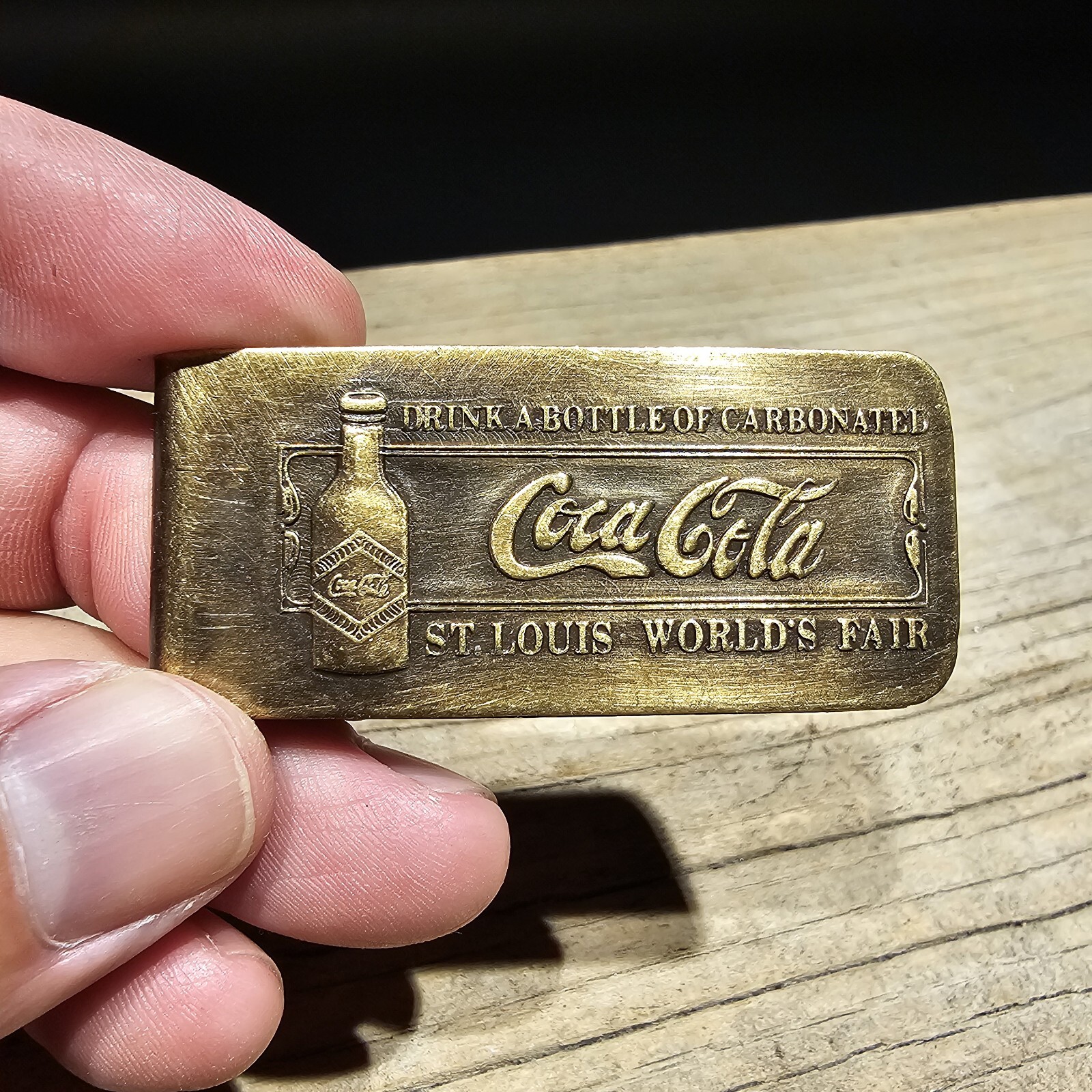 Antique Style Brass Coca Cola Money Clip