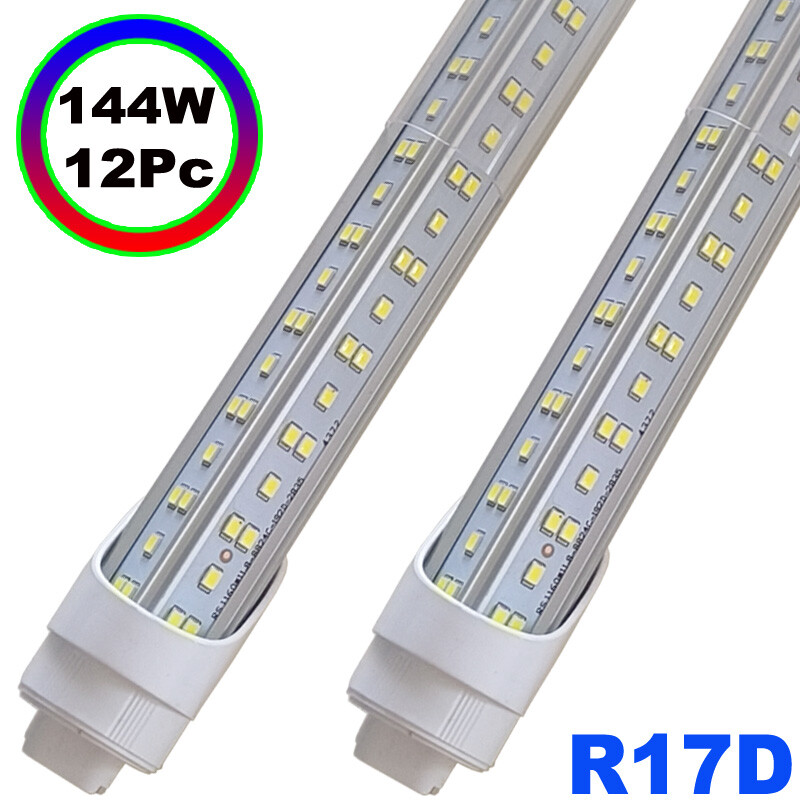 T8 8Ft R17D HO LED Tube Light Bulb 144W Rotatable Shop Light 6500K Cool White