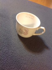 Precious Moments, Mini Tea Cup & Saucer - OUR FRIENDSHIP HITS THE SPOT 1985