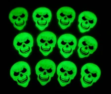 12 SKULL GRAVE PICKER MONSTER CLEAR GUITAR PICKS - HOT PICKS - GLOW IN THE DARK!