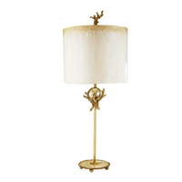 Elstead Trellis Tischleuchte E27 Kitt Patina Und Blattsilber