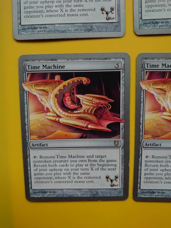 MTG Card. Time Machine playset. Unhinged rare artifact  4 cards - Image 4 of 4