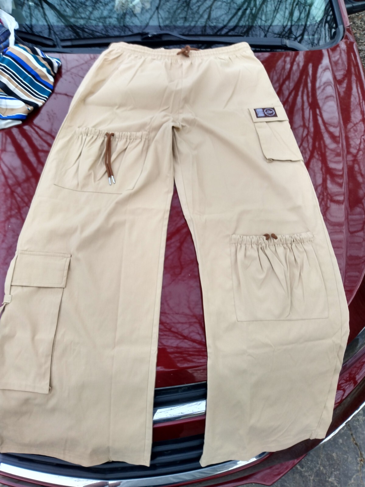 Pretty Little Thing Shape Khaki Cargo Pocket Wide Leg Jogger Size 14 | eBay