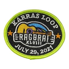 2021 RAGBRAI XLVIII CENTURY LOOP KARRAS PATCH REGISTERS BICYCLING IOWA UNUSED
