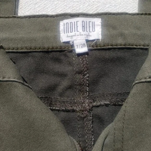 Pantalón ajustado Indie Bleu verde talla 7 Foto 3 de 4