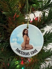 Thiccolas Cage Ceramic Christmas Ornament - Nicolas Cage White Elephant Gag Gift