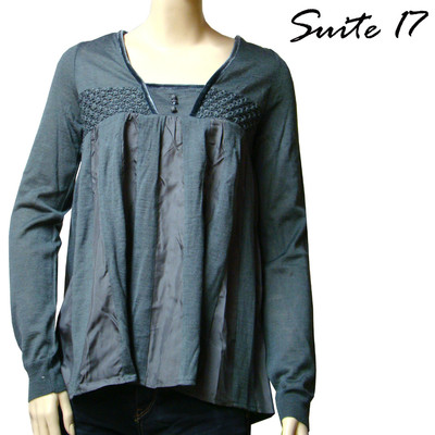 SUITE 17 Damen weite graue Tunika