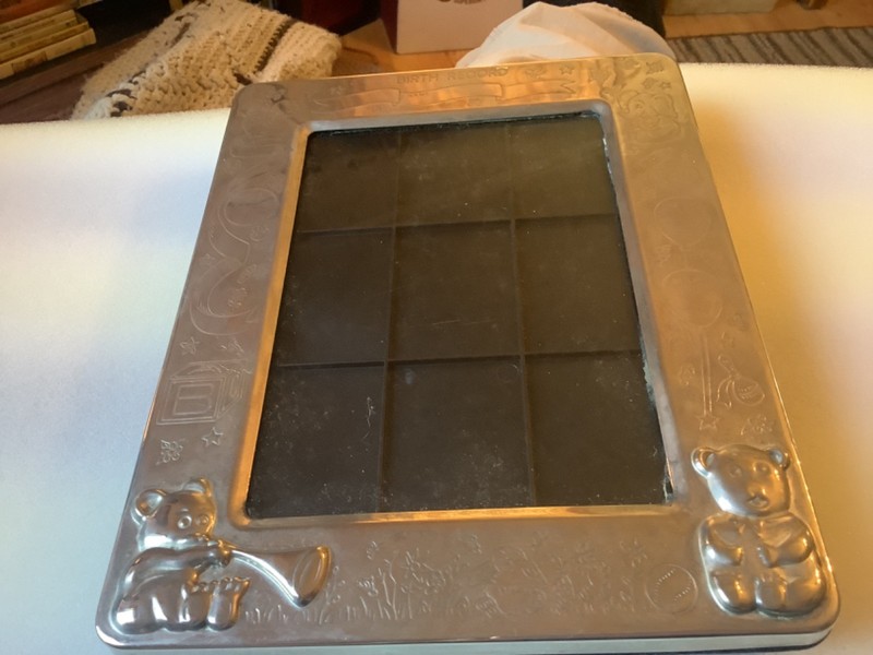 Vintage Birth Record Picture Frame Engravable 7”x 9 Hinged