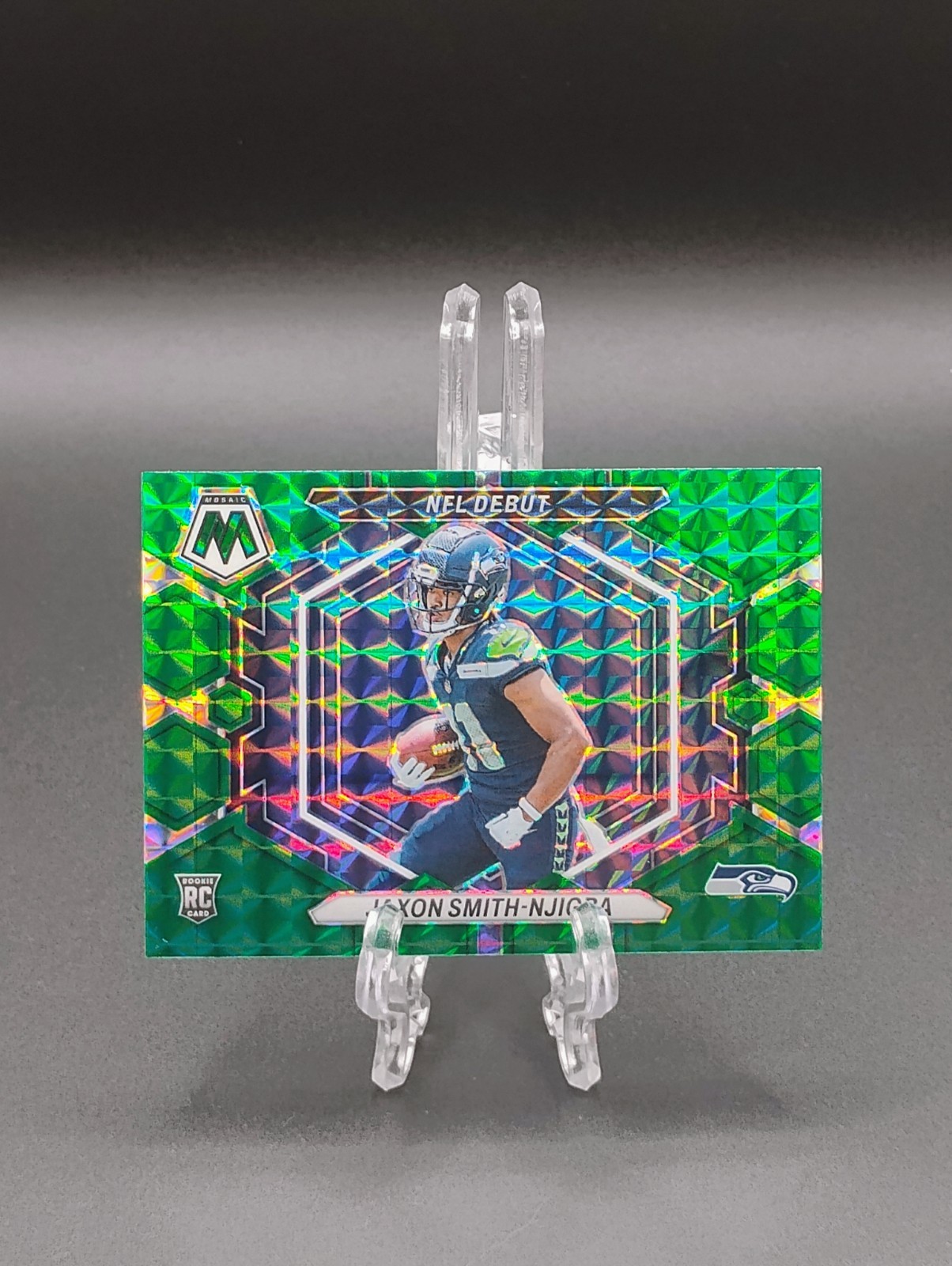 2023 Panini Mosaic Jaxon Smith-Njigba RC Green Mosaic NFL Debut Rookie #ND-12