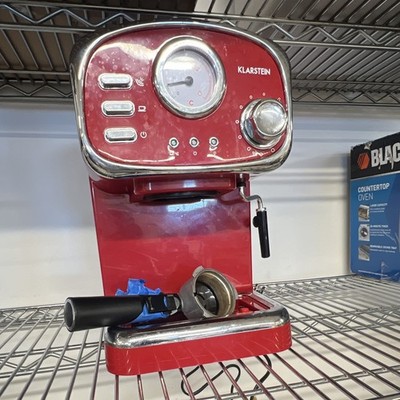 Klarstein Passionata Rossa Red Espresso Machine Steam Wand Portafilter Analog
