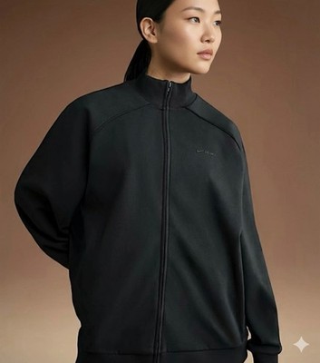 Nike X SKIMS Matte Tricot Oversized Track Jacket Obsidian Women's L Large Black