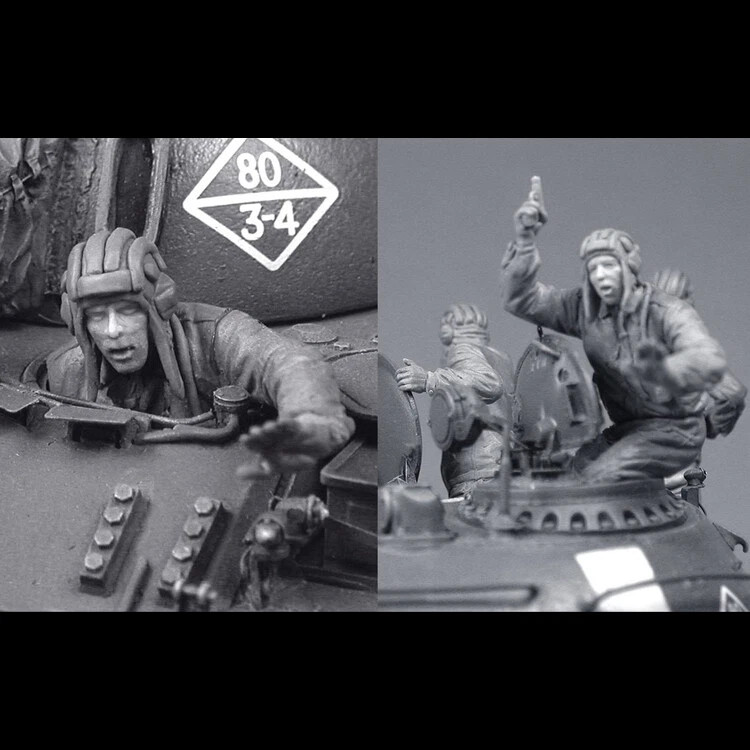 1/35 resin figures model WW II Soviet tank soldiers 2 man unassembled unpainted