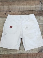 Vintage Dickies Carpenter Shorts Men 34 Cream White Cotton Utility 90s