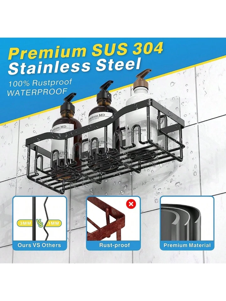 Органайзер для душа клейкий для хранения в ванной и кухне упаковка 5 шт. - Изображение 3 из 4