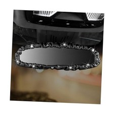 Bling Car Rearview Mirror Cover, Crystal Rhinestones Elastic Vehicle Rear Black