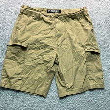 Vintage Y2K Plugg Co Mens Cargo Shorts Khaki Tan Size 34