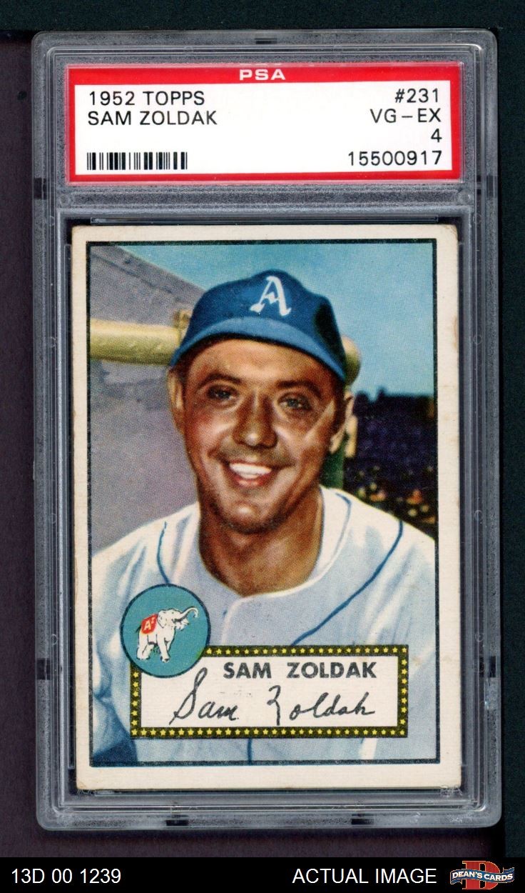 1952 Topps #231 Sam Zoldak Athletics PSA 4 - VG/EX