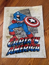 Captain America Marvel Comic Retro Metal Tin Sign 12.5" x 16" Made in the USA