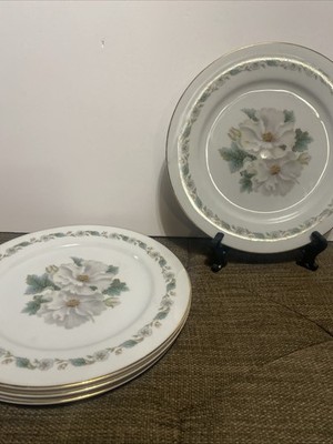 Vintage Noritake Nippon Toki Kaisha White Gardenia Gold Trim Salad Plate Japan