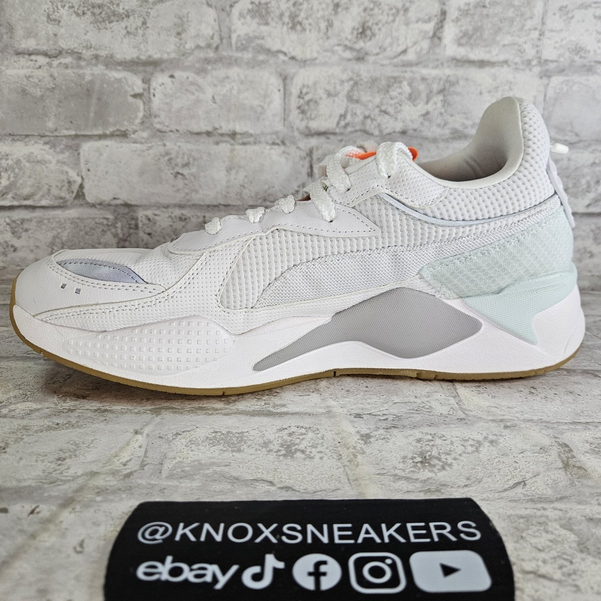 Puma ホワイト スニーカー Puma RS-X White Mint Gum Sneaker 385486-01 Men's Size 13 | eBay