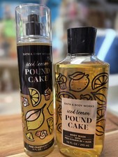 2 Bath  Body Works Iced Lemon Pound Cake Body Mist And Body Wash Set