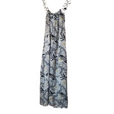 Kaelyn Max Womens Chain Halter Dress XL Gray Yellow Floral