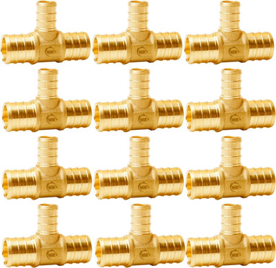 12 PACK 3/4'' X 3/4'' X 1/2'' PEX Reducing Tee Crimp Fittings to Apply for Pex B (L