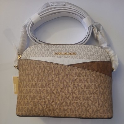 Michael Kors Jet Set Travel Medium Signature Logo Dome Crossbody Bag (Admiral) 3