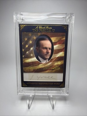 2025 A Word From POTUS Calvin Coolidge Authentic Hand Written Word Card