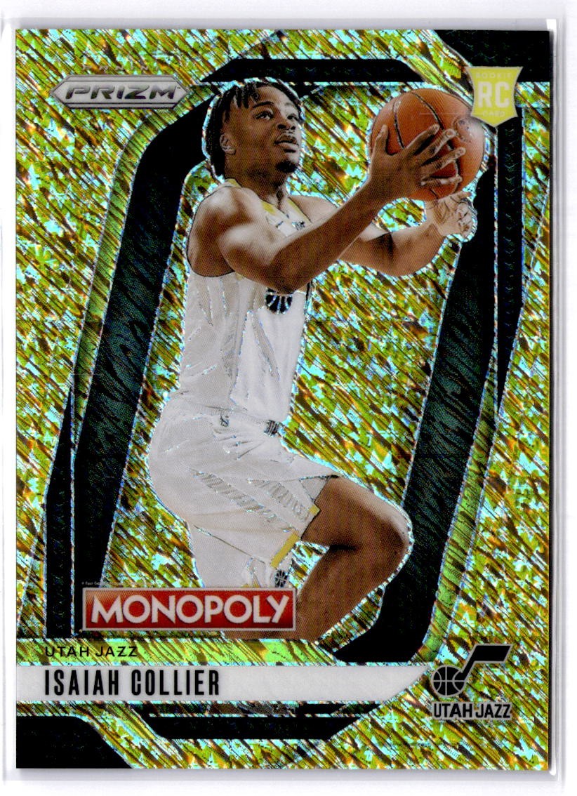 2024-25 Panini Prizm Monopoly #36 Isaiah Collier Gold Millionaire Shimmer #/500