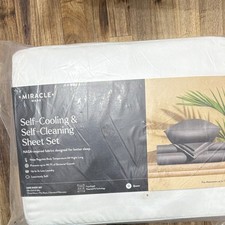 Miracle Made Cleen Luxe Queen White Sheet Set Cooling Self-Cleaning