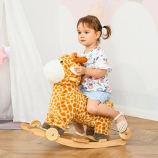 Kids 2in1 Indoor  Outdoor Giraffe Rocking Horse Sliding Car w/ Sounds  Wheels