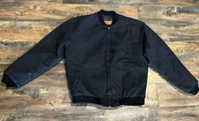 Men  s Vintage Red Kap Black Quilt Lined Bomber Jacket Size L Regular
