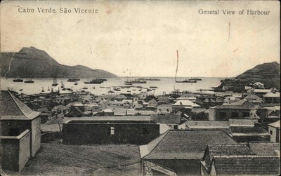 SAO VICENTE CAPE VERDE General View of Harbour Antique Postcard