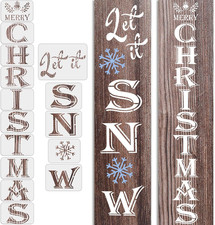 16 Pcs Christmas Stencils Merry Christmas Let It Snow Reusable