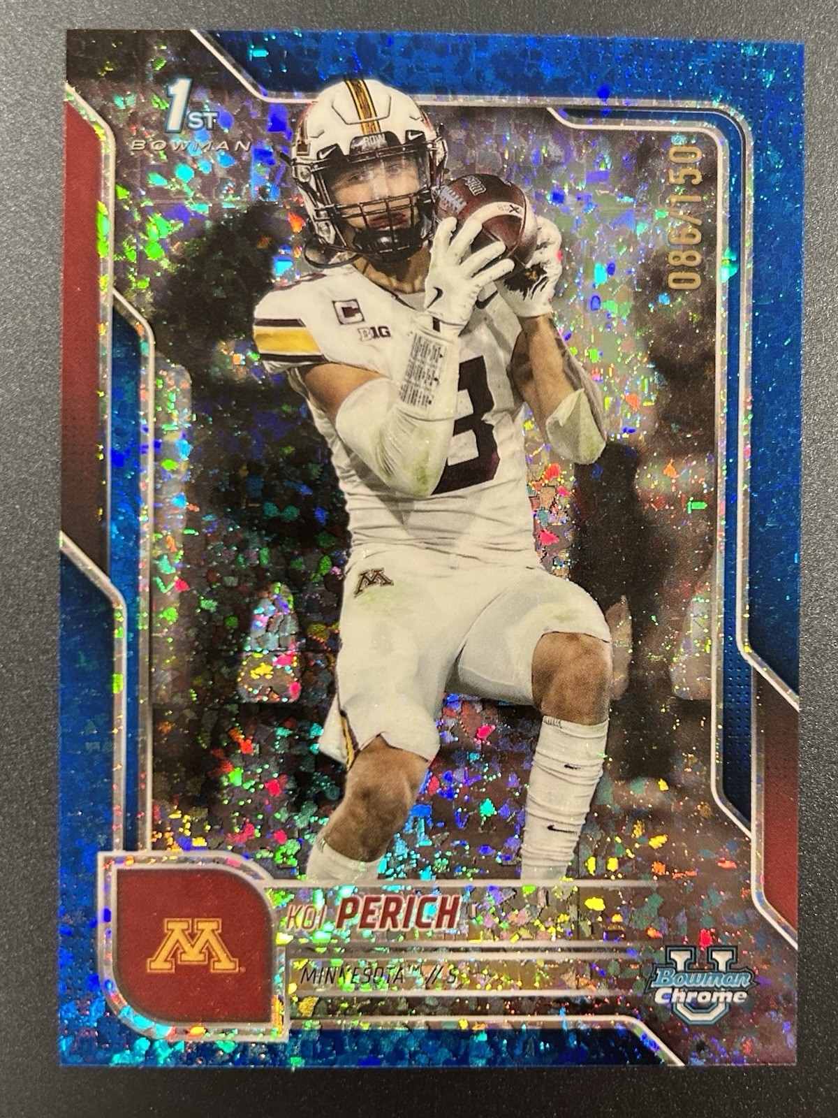 2025 Bowman U Chrome Koi Perich 1st Bowman Blue Mini-Diamond #d /150 Minnesota