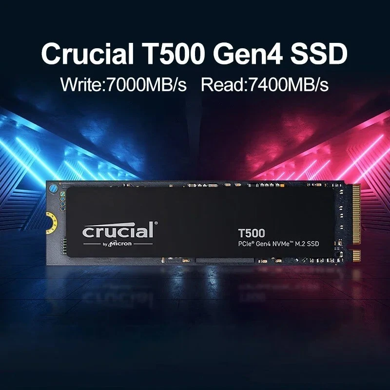 Crucial T500 M.2 2280 PCIe4 NVMe SSD,1TB 7300MB/s Gaming Storage OEM CT1000T500S