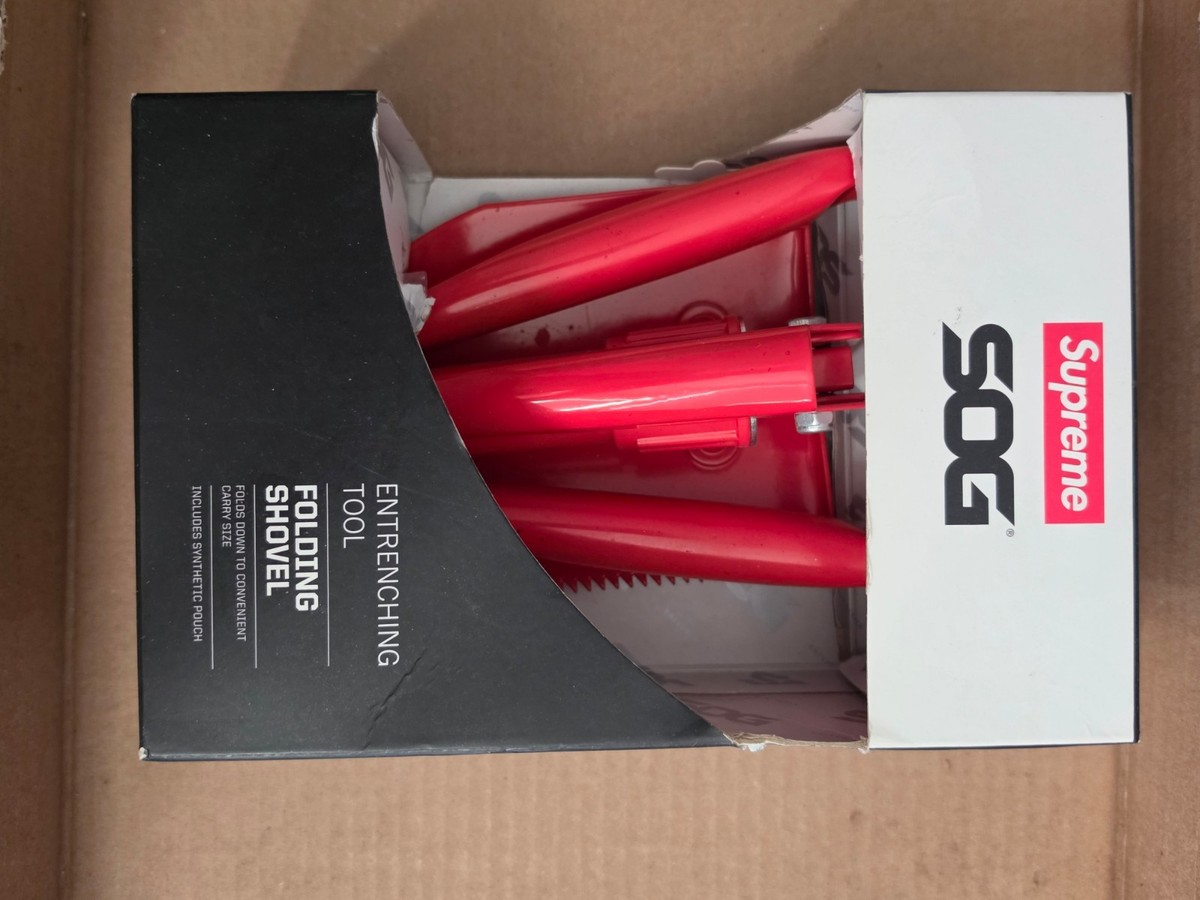 スコップ・シャベル Supreme Sog Folding Shovel RED Supreme SOG Collapsible Shovel Red Folding Entrenching Tool w