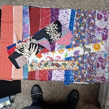 Scrap Fabric Lot Strips Cuts Triangles Bead Junk Journal Upcycle READ