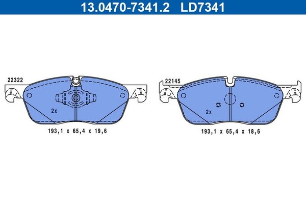 ATE Bremsbelagsatz, Scheibenbremse 13.0470-7341.2 FüR Jaguar Land Rover-image