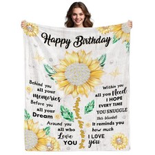 Birthday Gifts for Her Idea Happy Birthday Blanket for Female Women/Men/Her/H...